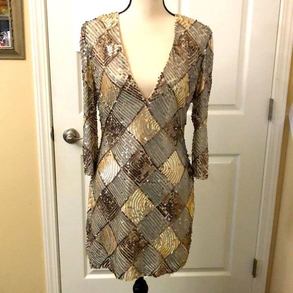 Scala Dresses & Skirts - Scala sequin mini dress size 8 shell: 100 % silk Lining 100% polyester